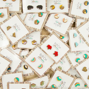 Wood Stud Earrings