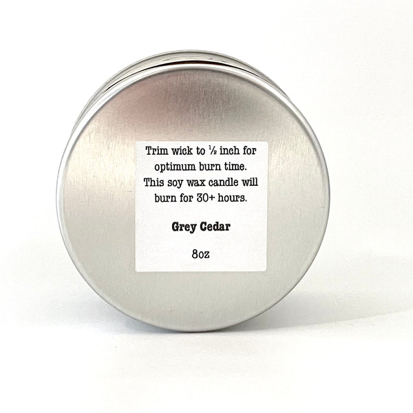 Sunburst Candle Co Grey Cedar Label
