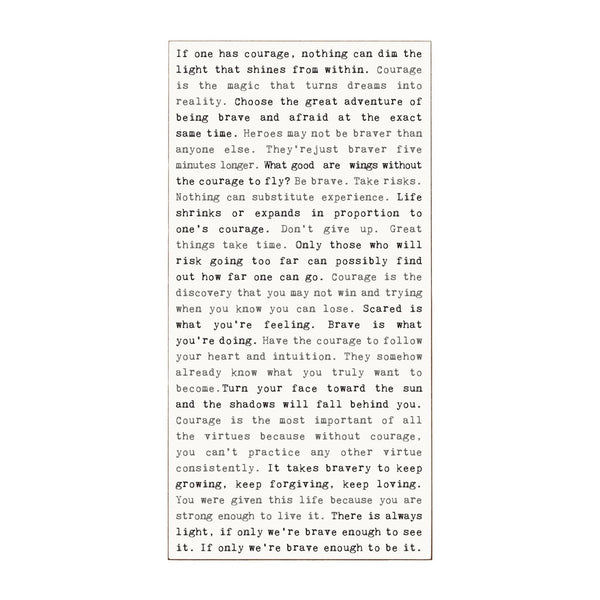 Courage Typewriter Sign