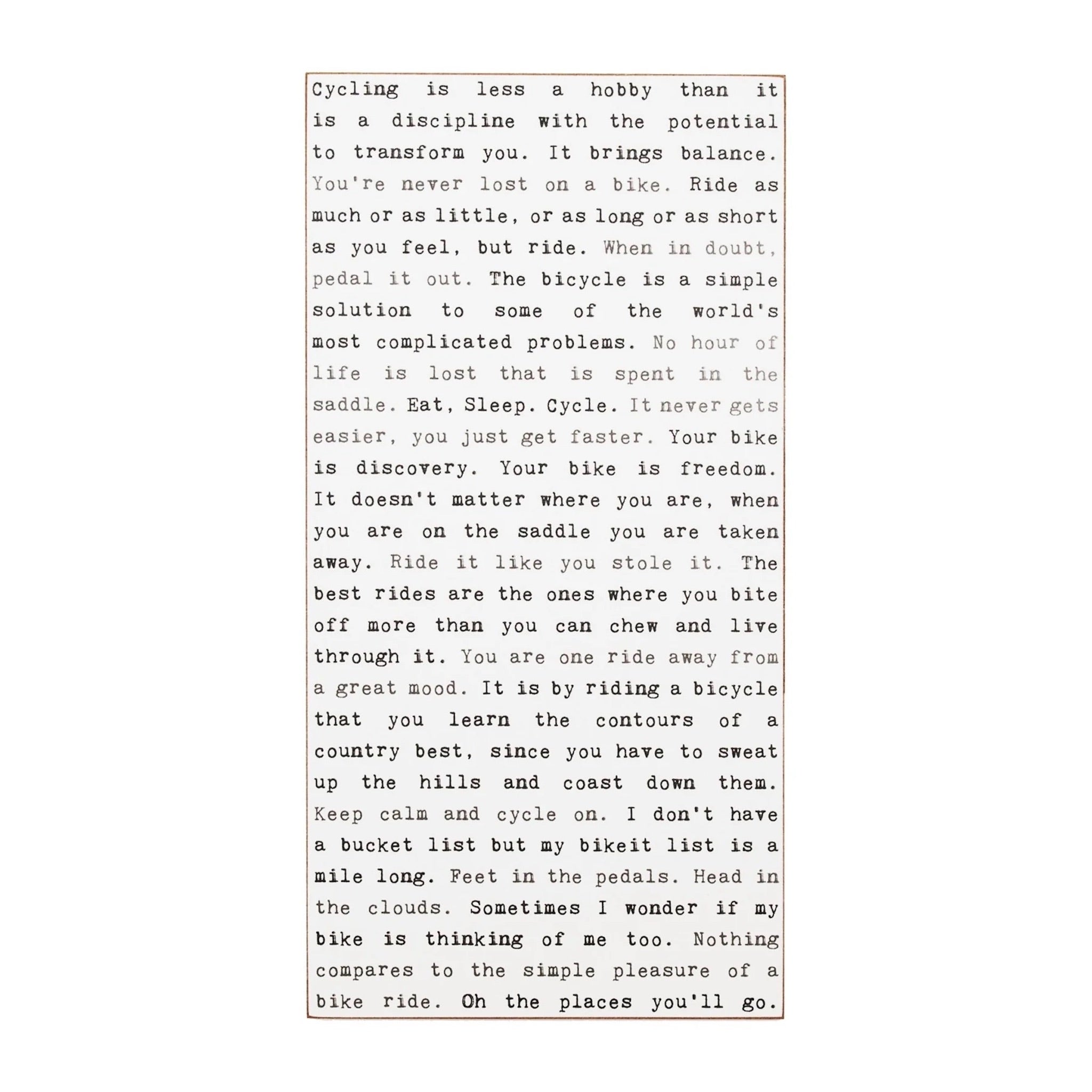 Cycling Typewriter Sign