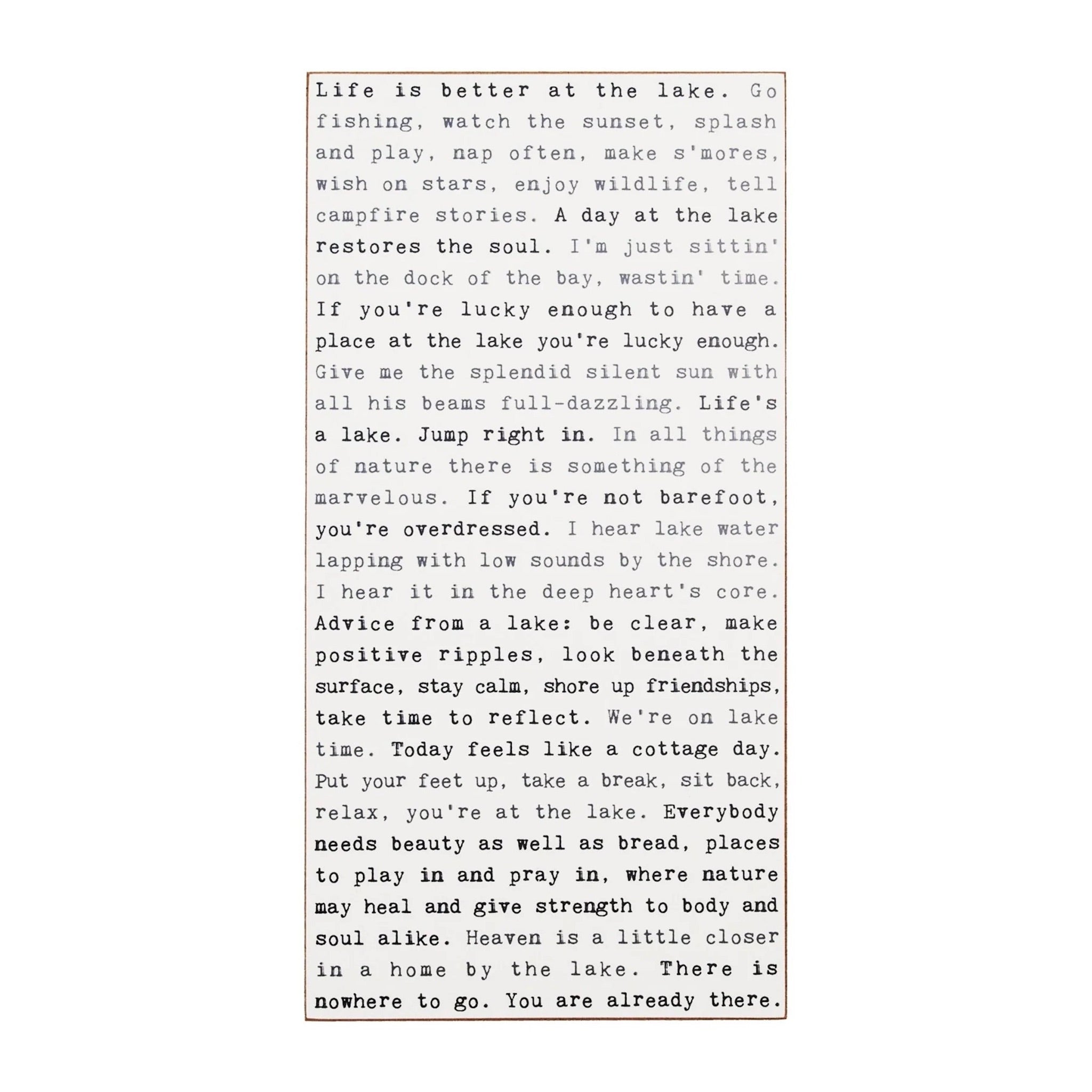 Lake Typewriter Sign