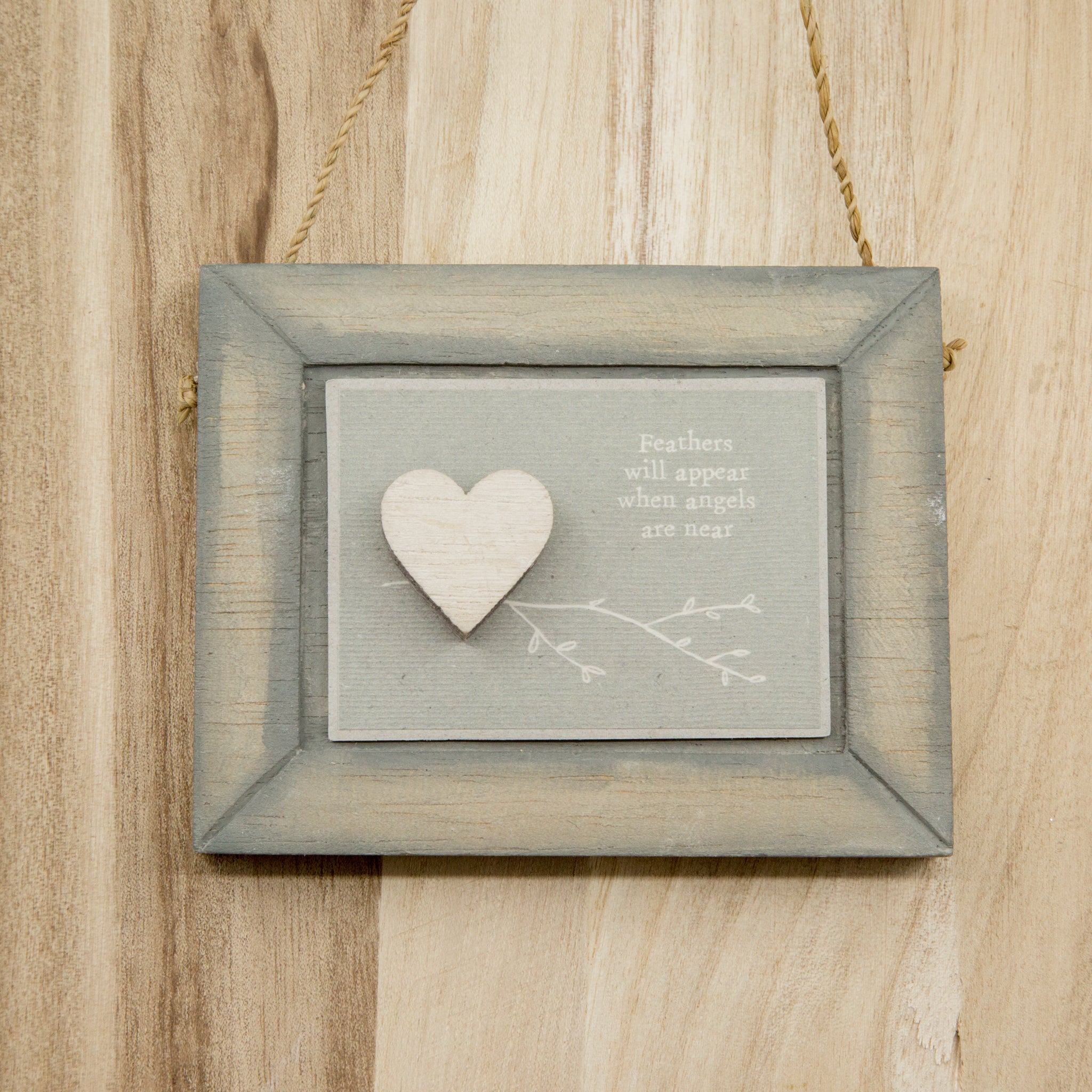 Feathers Wooden Hanging Sign