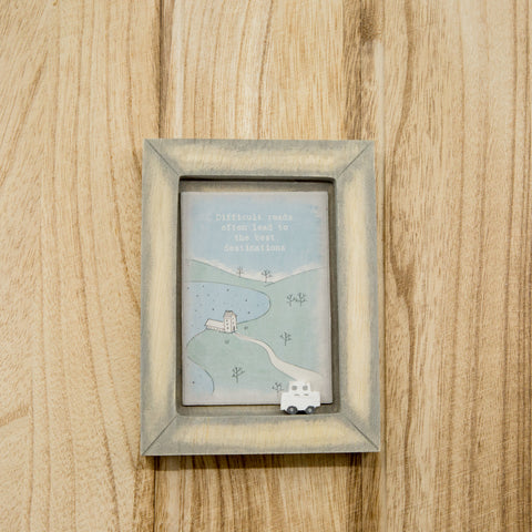 Difficult roads...Wooden Block