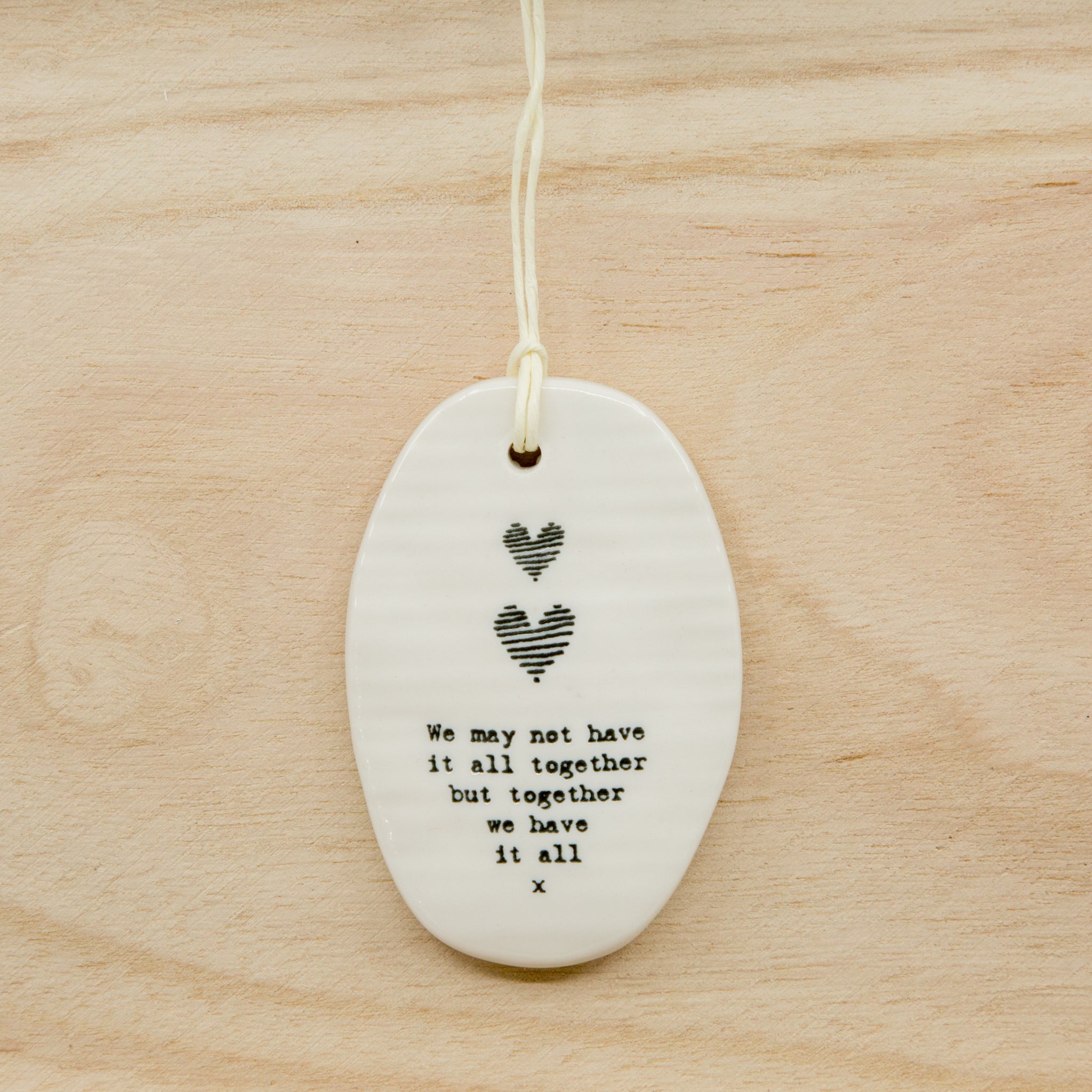Together - Oval Porcelain Hanger