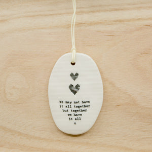 Together - Oval Porcelain Hanger