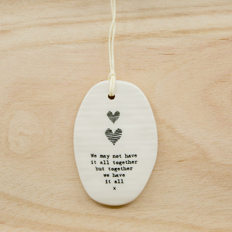 Together - Oval Porcelain Hanger
