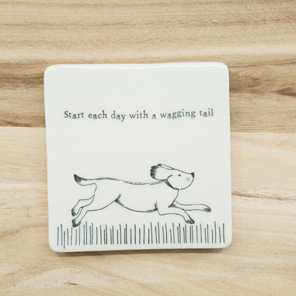 Wagging Tail - Porcelain Coaster