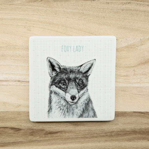 Foxy Lady - Porcelain Coaster