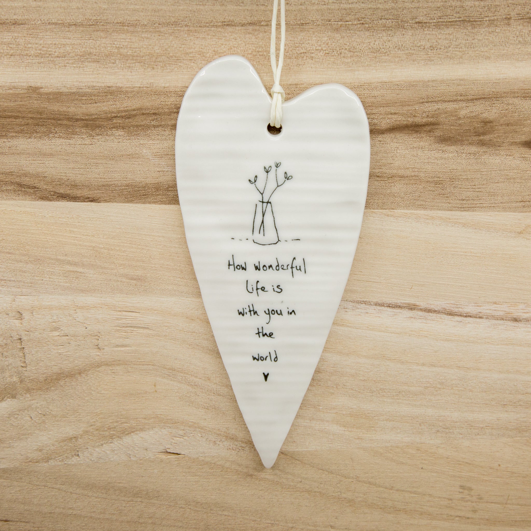 How wonderful - Long Heart Porcelain Hanger