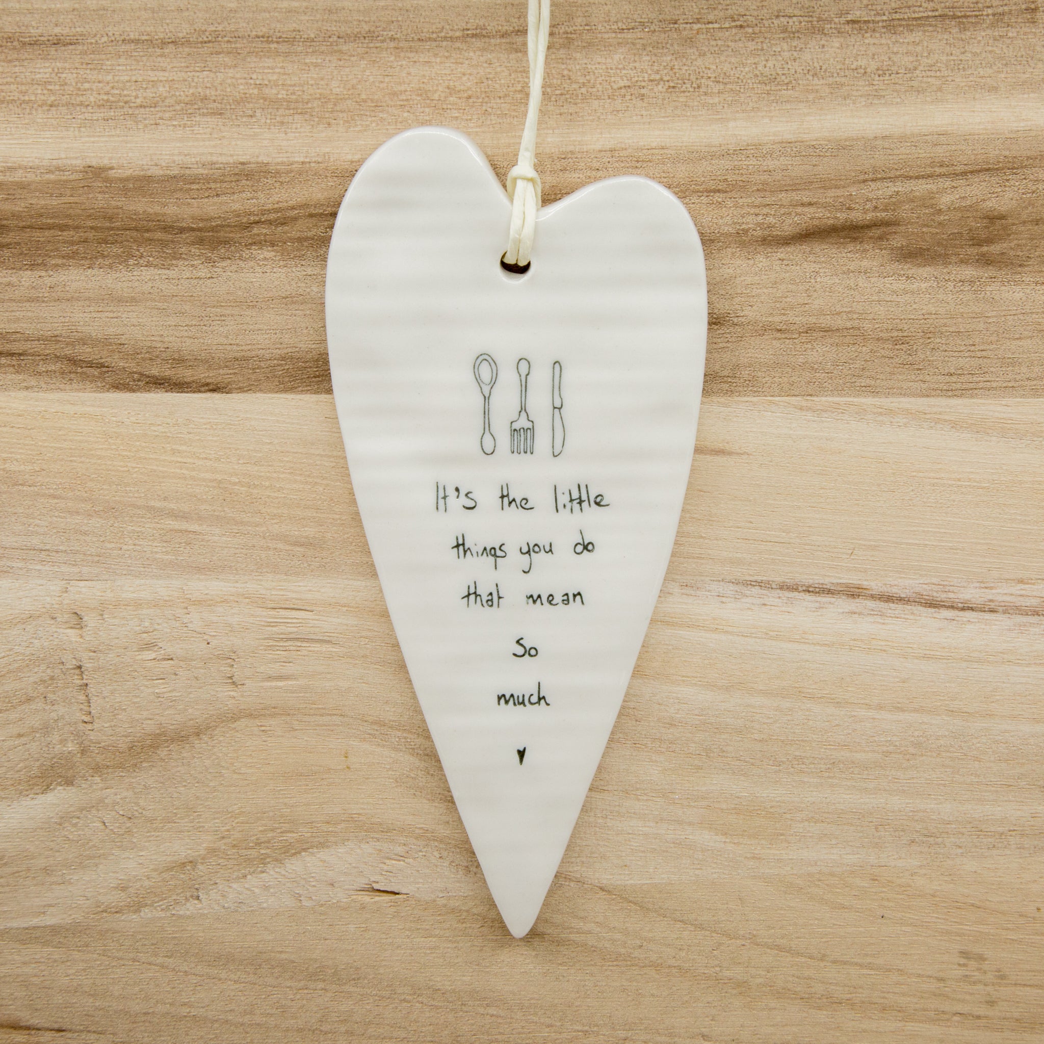 The little things - Long Heart Porcelain Hanger
