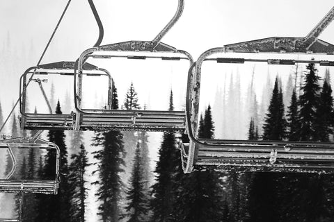 Golden Chairs - Black & White Photographic Print