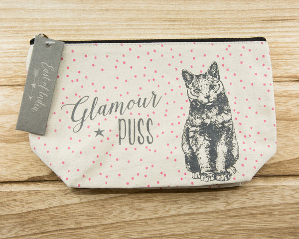 Glamour Puss - Canvas Cosmetic Bag