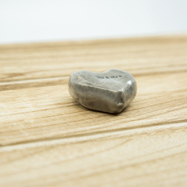 Mr & Mrs - Porcelain Heart Pebble
