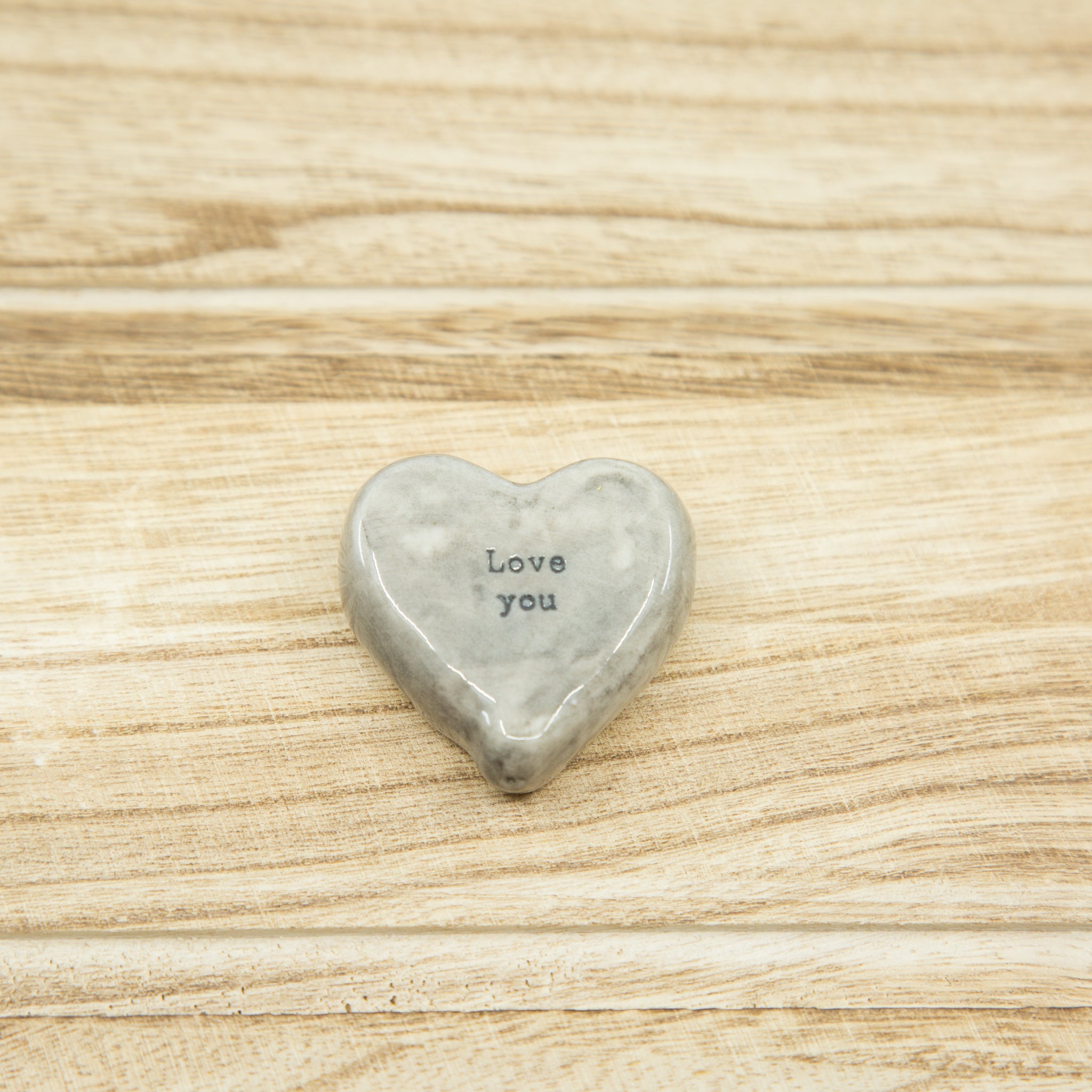 Love you - Porcelain Heart Pebble