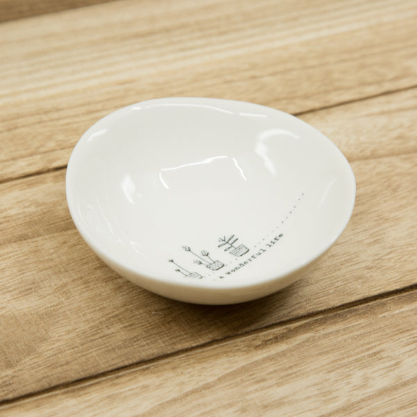 It's a wonderful life - medium wobbly porcelain bowl