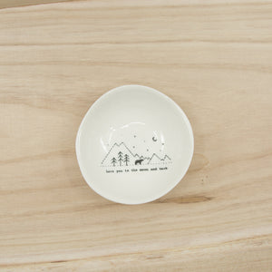 Love you to the moon and back - medium wobbly porcelain bowl