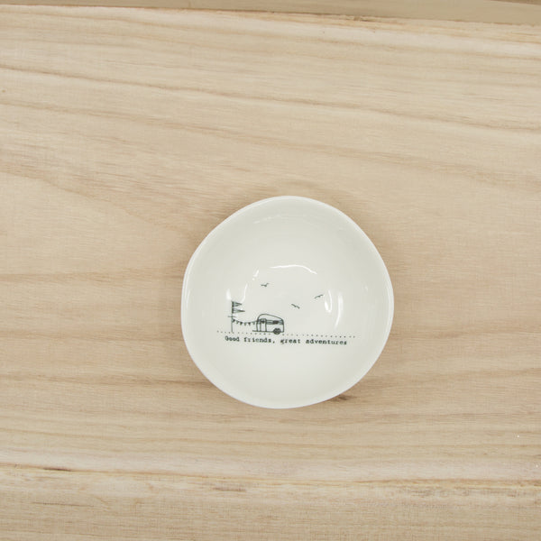 Good friends, great adventures - medium wobbly porcelain bowl
