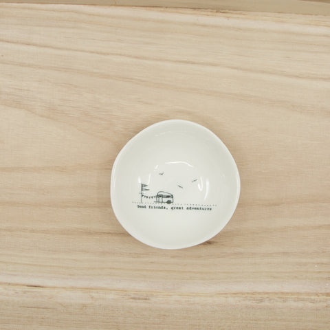 Good friends, great adventures - medium wobbly porcelain bowl