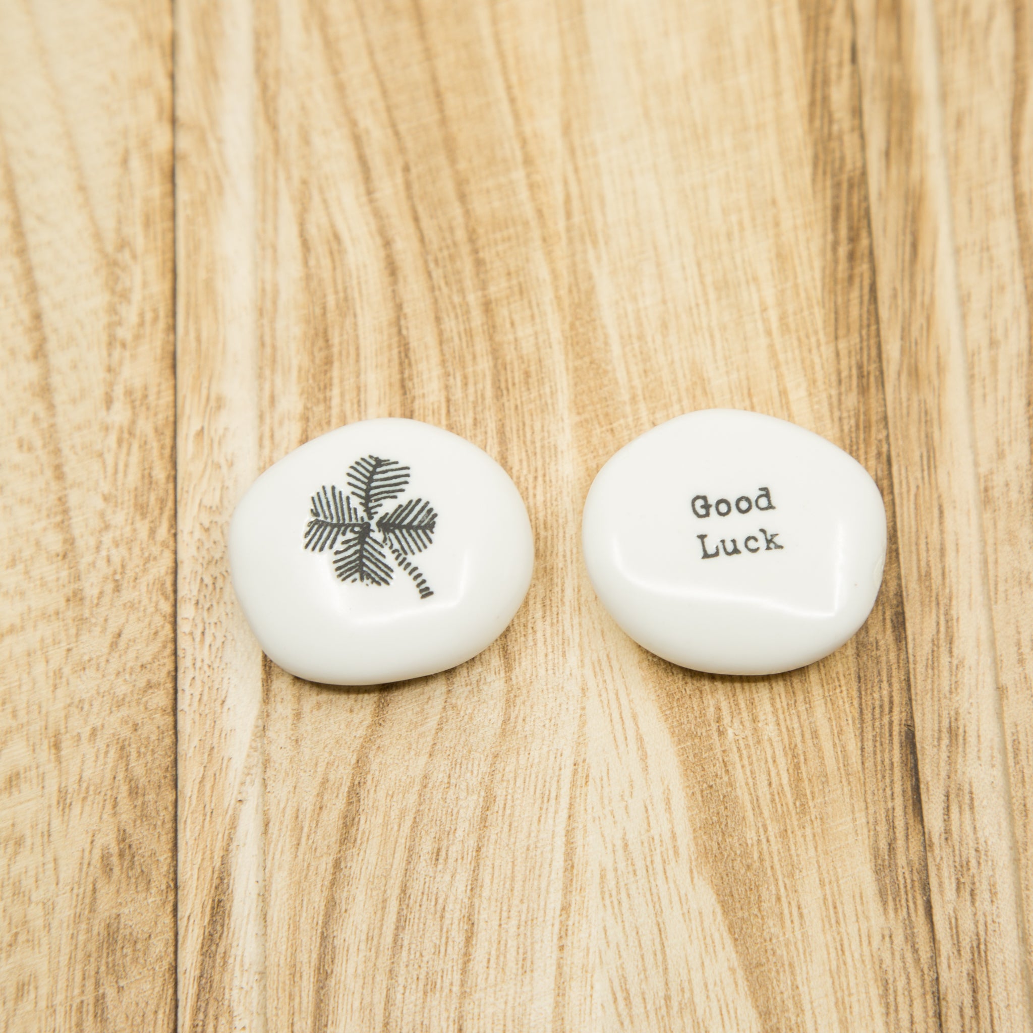Good Luck - Clover - Porcelain Pebble