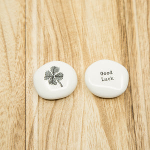Good Luck - Clover - Porcelain Pebble