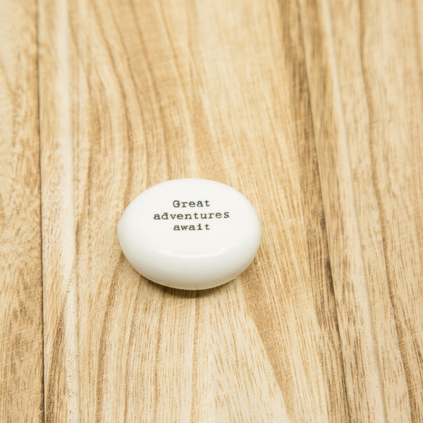 Great Adventures Await - Bird - Porcelain Pebble
