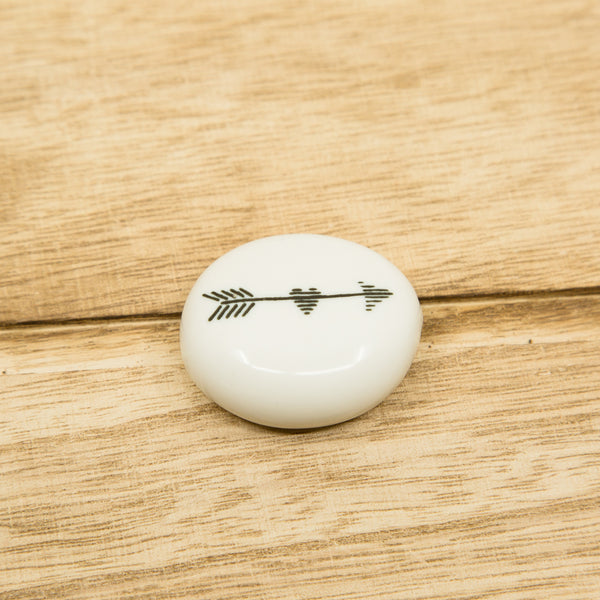 Be brave - Arrow - Porcelain Pebble