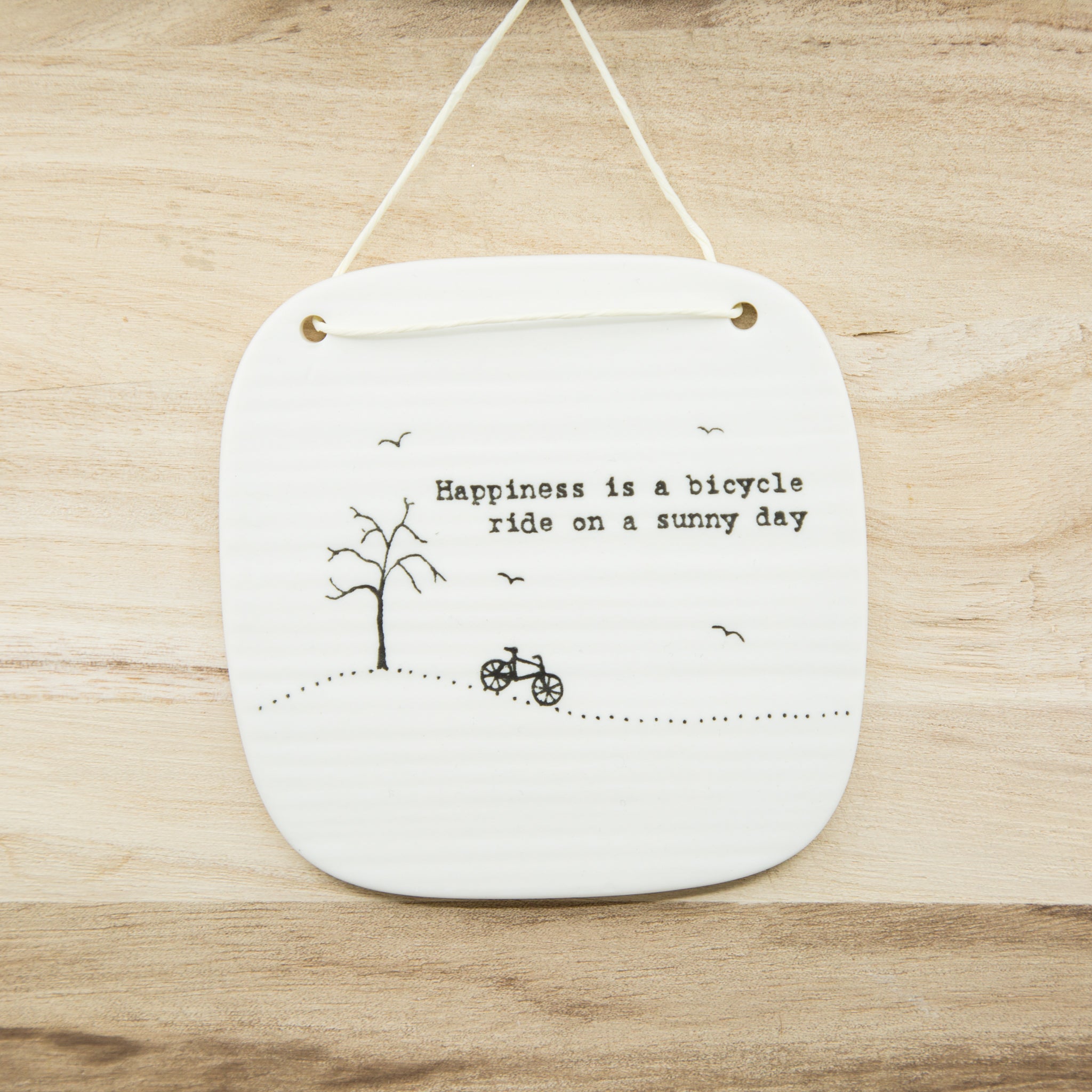 Happiness is a bicycle ride on a sunny day -  Porcelain Hanger