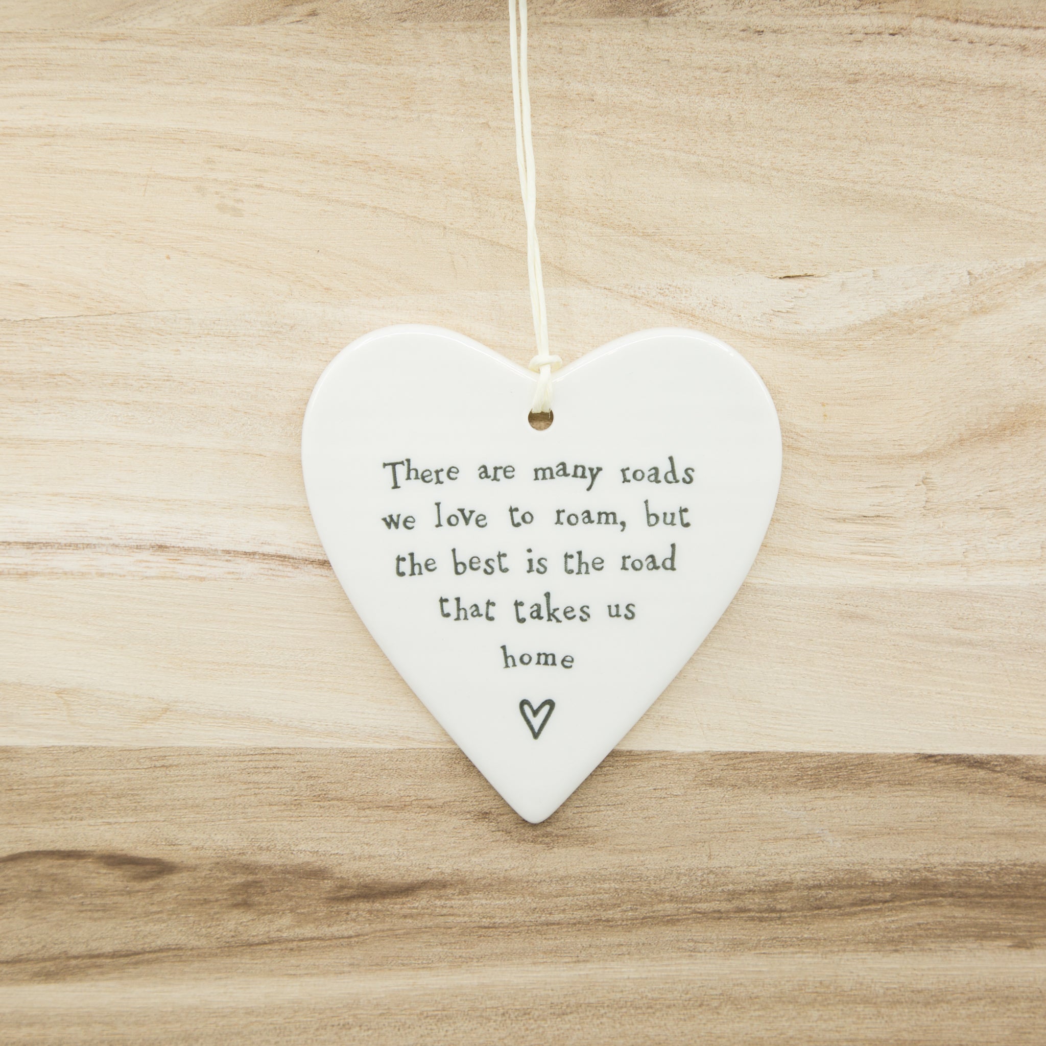 There are many roads - Round Heart Porcelain Hanger