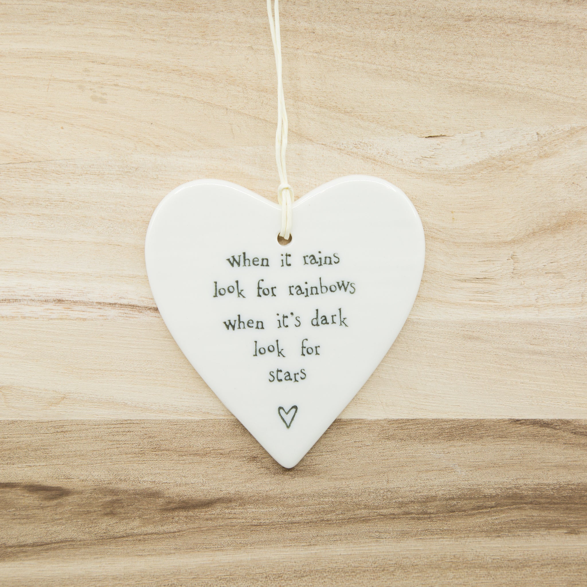 Rainbows - Round Heart Porcelain Hanger