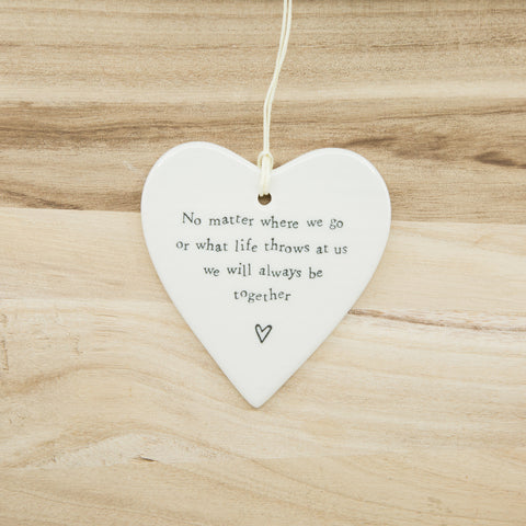 Always be together - Round Heart Porcelain Hanger