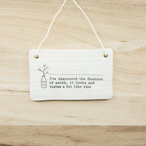 The fountain of youth - Rectangle Porcelain Hanger