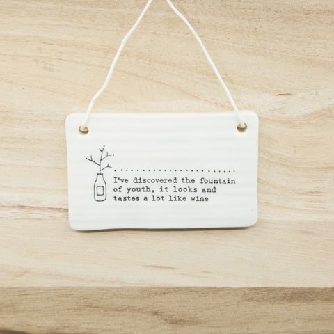 The fountain of youth - Rectangle Porcelain Hanger