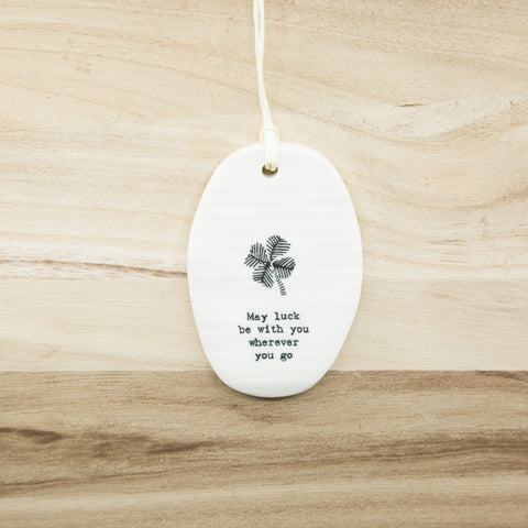 Luck - Oval Porcelain Hanger