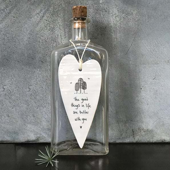 The good things - Long Heart Porcelain Hanger