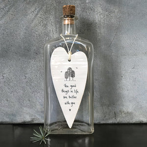 The good things - Long Heart Porcelain Hanger