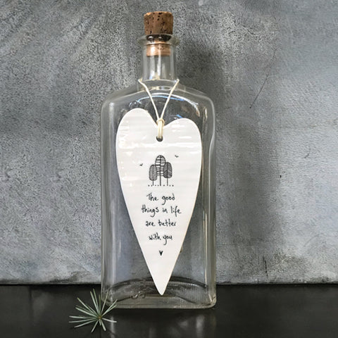 The good things - Long Heart Porcelain Hanger